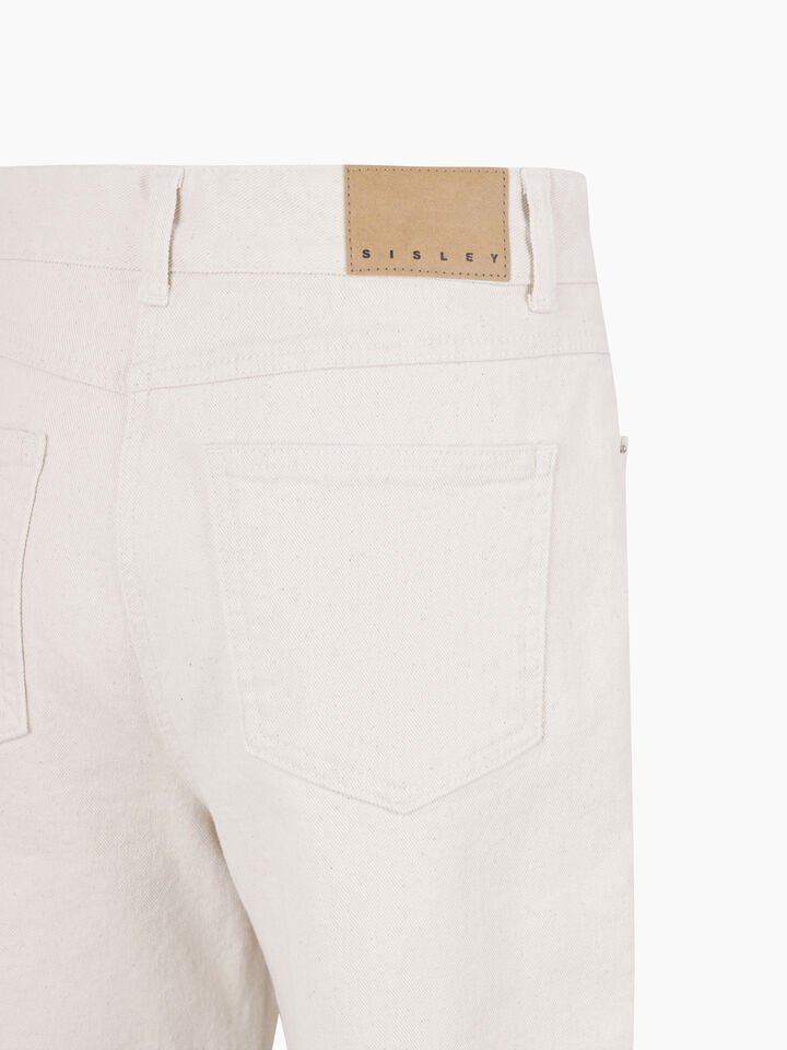Cream-colored straight jeans - sisley k jeans regular - Creamy White | Sisley K image number 4